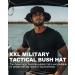 Zylioo XXL Camo Safari Hat - Military Tactical Boonie for Big Heads | Woodland 'Junglescout' Camping Hat XL-XXL Black - Buy Online on GoSupps.com