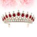 Lurrose Bridal Rhinestone Crown Headpiece - Elegant Red Alloy Hair Accessory for Women & Girls - 1 PC with Comb - Buy Online on GoSupps.com
