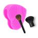 Housoutil Makeup Brush Cleaners Make up Brush Cleaner Silicone Cleaning Pad Rose Red Cleaning Tool Silicone Makeup Applicator Brush Washing Mat Brush Cleaner Mat Scrub 8X8.5cm Rosy