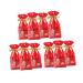SEWOART 10pcs Christmas Drawstring Bags Red Bags for Elk Christmas Bags Candy Bag Snowflake Crisp