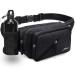 Bawnbag belt pocket for women and men's water-repellent hip pocket with bottle holder multifunctional belt adjusted dwell pocket for hiking dog walks outdoor activities (black)