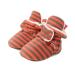 LACOFIA Baby Boys Girls Anti-Slip Soft Sole Slipper Booties Infant Winter Crib Shoes 0-6 Months B Orange Stripes