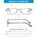 Metal Reading Glasses for Men & Women - Blue Light Blocking (Gun Metal 2.5x) | International Shipping - Buy Online on GoSupps.com