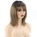 RENERSHOW Ombre Blonde Bob Wig with Bangs - 14inch Synthetic Wigs for Women - Natural Look for Daily & Party Wear - Buy Online on GoSupps.com