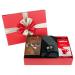 Luxury Hamper Present with Scarf Cufflinks & Coffee for Holiday Season Men Dad Husband Fianc - Scarf Cufflinks Coffee Red