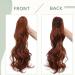 Curly Wavy Claw On Ponytail Extension 18 Inch Light Auburn - Clip In Synthetic Hairpiece 45cm Matte Material - Buy Online on GoSupps.com