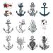 SanerLian Anchor Ship Temporary Tattoo Sticker Waterproof Fake Tatoo Men Women Adult Boys Teens Body Art 10.5X6cm Set of 12 (SF141)