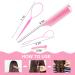 Pink Hair Loop Tool Set with French Braid Tool, Rat Tail Comb, and Hair Clip - 4 Pack | Hair Styling Accessories for Ponytails and Braids - Buy Online on GoSupps.com