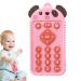 Tylyworth remote-controlled bite rings silicone bite rings for babies |Pedagogical bite rings in a remote -controlled form - chewable chewing play stuff with cartoon dog for small children from 3 months pink