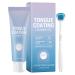 Zqkimzi Tongue Cleaning Gel Scraper Set for Adults Ergonomic Care Design Breath Freshening Paste Formula Oral Hygiene Kit for Gum Sensitivity Repair Breath Home and Travel 50g