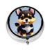 Card Love Fancy Puppyround Pill Box 3 Compartment Round Pill Box Organizer Portable Travel Pill Box for Traveling.