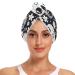 Skull Flowers Hair Towel 2 Pack Super Absorbent Hair Drying Towel Quick Dry Hair Turbans Head Towel with Button Twisty Wrap for Women Girls