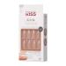 KISS Salon Acrylic Natural Nails Clear Tip Long | DIY Manicure Kit with Pink Gel Glue | 28 Nails in 14 Sizes - Buy Online on GoSupps.com