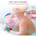 Ultra Soft Bath Body Shower Sponge - Exfoliating Spa Scrub for Adults & Kids - Includes Self-Adhesive Hook - Pink - Buy Online on GoSupps.com
