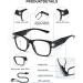 OKH Reading Glasses with Light - Rechargeable LED Readers for Men & Women - Square Black 2.5x Magnification - Buy Online on GoSupps.com