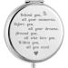 KUKEYIEE Behind You All Your Memories Sliver Engraved Travel Makeup Mirror  Travel Cosmetic Compact Pocke Makeup Mirror Gift for Women Sister Friends