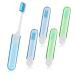Sibba Manual Toothbrush 4 PCS Soft Bristle Tooth Brush Set Portable Camping Toothbrush Foldable Teeth Gums Brush Cover Mini Case Toothbrush Head Individually Wrapped Travel Home Oral Cleansing Blue/Green