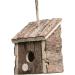 Garden Mile 2x Natural Wooden Bird Houses - Traditional Hanging Wild Bird Nesting Boxes for Outdoor Garden Decor - Buy Online on GoSupps.com
