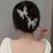 2 Pcs Openwork Butterfly Hair Claw Clips with Pearl Diamond Rhinestone - Non Slip Strong Hold Hair Accessories - Buy Online on GoSupps.com