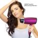 1800W Folding Hair Dryer for Ladies Powerful Travel Hairdryer Portable Fold Handle Grip 3 Heat Cold Shot Button DC Motor Fast Blow Dryer Hair-Dryer Lightweight Quiet Household with Nozzle Purple - Buy Online on GoSupps.com
