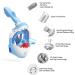 THENICE Kids Full Face Snorkel Mask 180 HD View | Anti-Fog & Anti-Leak Snorkel Set in Blue - Buy Online on GoSupps.com