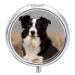 Round Pill Box Border Collie Print 3 Compartment Medicine Pill Case Print Pill Organizer Decorative Metal Portable Pill Box Pocket Pill Box