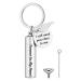 Nibana Personalized Urn Keychain for Ashes Cylinder Cremation Jewelry Memorial Pendant with Angel Wing Charm for Man Women Pet