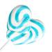 Blue & White Love Heart Lollipops - Blue Heart Lollies - Candy Lolly - Swirly Lollipops - Cake Toppers - 35g - 1 Lollipop(1)
