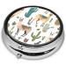 Buy Alpaca Llama Printed Mini Round Pill Box - 3 Compartment Travel Organizer for Medicine Home & Office Use - Buy Online on GoSupps.com
