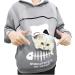 Cozy Women's Long Sleeve Cat & Dog Hoodie Sweater with Zippered Big Bag - Warm Gray Design for Pet Lovers - Buy Online on GoSupps.com