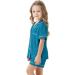 SWOMOG Unisex Kids Modal Pyjamas Set - Button-Down Short Sleeve PJs Lounge Set - Turquoise - 10-11 Years - Buy Online on GoSupps.com