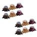 Gogogmee 12pcs Small Stump Stool Terrarium Decor Mini Garden Figurines Root Stump Ornament Retro Decor Resin