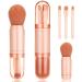 4 in 1 Travel Makeup Brushes Set Portable Retractable Travel Makeup Brushes Foundation Blush Powder Eye Shadow Concealer Brush for Women Makeup Brush Cruelty-Free