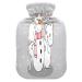 Cats in Santa hat hot water bottle with soft fleece cover 2 litre hot water bag for hot and cold compresses