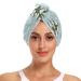 Women's 2 Pack Rabbit Print Microfiber Hair Turban Quick Dry Hair Drying Towel