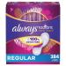 Always Radiant Liners Unscented 96 Count Pack of 4 (Total 384 Count) (Packaging May Vary)