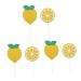 Abaodam 72 pcs Lemon Cake Toppers birthday cupcake topper birthday toppers for cakes gold decor summer ornaments gold trim birthday cake decorations baby paper cup party supplies