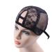 YANTAISIYU 1Pc Wig Cap Weaving Wig Cap with Elastic Band and 2 Hair Clips Front for Wig Making Hair Extensions Weft DIY (Black M) M middle