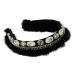 amangul Women Furry Plush Headband Prom Hair Hoop Crystal Chain Bandana