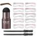 URQT One Step Eyebrow Stamp Shaping Kit - Eyebrow Powder Stamp Makeup with 10 Reusable Eyebrow Stencils Eyebrow Razor and Eyebrow Pen Brushes, Long Lasting Buildable Eyebrow Makeup (Brunette)