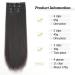 Yddm Dark Brown Clip In Hair Extensions - 24 inch Synthetic Full Head Set for Women - Affordable and Realistic - 4pcs - Buy Online on GoSupps.com