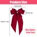 Silky Satin Jumbo Bow Clip with Tails in Red - Hair Barrette for Women and Girls - Buy Online on GoSupps.com