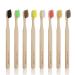 8 pieces bamboo toothbrush bpa-free toothbrush soft bristle biodegradable bamboo toothbrushes wood toothbrush with square handle suitable for sensitive gums 8 pieces (soft bristles)