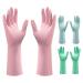 nerhemg Tough Rubber Gloves Laundry Set of 3 Pairs Kitchen Cleaning Puncture-proof Long Elastic Cuff Design Skin-friendly Small 3pcs