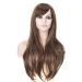 BGHJUE Wig With Hair Long Heat Resistant Synthetic Hair Wig For Women 65cmBrown