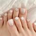 FEIlei False Toenails White Artificial Short Toenails Full Cover Toe Nails for Women - Buy Online on GoSupps.com