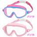 Cooloo swimming goggles children 2-pack swimming goggles 4-14 years of anti-fitting UV protection no discharge of adjustable silicone swimming glasses for children girls boys 01-pink+blue/pink