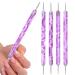 Double Sided Brush Nail Liner Brush - 5 Pieces Nail Liner Brush Dotting Pen | Double Sided Nail Dotting Drawing Tool Multifunctional Nail Brushes Nail Liner Brush Dotting Pen purple