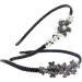 TCOTBE 2 Pack Rhinestone Hair Accessories Crystal Headband Shiny Butterfly Flowers Hair Headbands Vintage Parties Hair Accessory Sparkly Beaded Hair Hoops Jewelry Pearl Headbands for Women