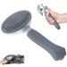 ZIMCATE CATRIATIONS HOUSE FIRST ERGONICACTIONIC CREASE & one-click cleaning & Patented Design Sleber-cleaning brush for short & long-haired dogs/cats/rabbits underwool (gray)